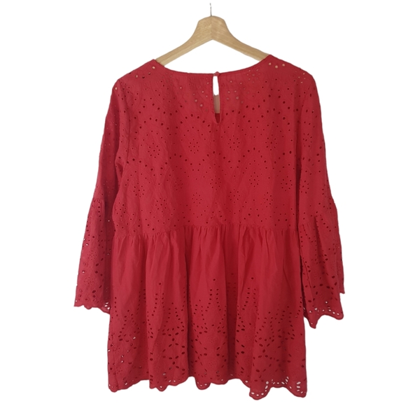 100% cotton eyelet blouse size L - Picture 3 of 4